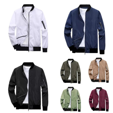 AIDASE  -  Sports Windbreaker Zip Up Coat with Pockets Clothing Spring Autumn Men's Bomber Jacket Casual Lightweight Jacket For Men aidase-shop